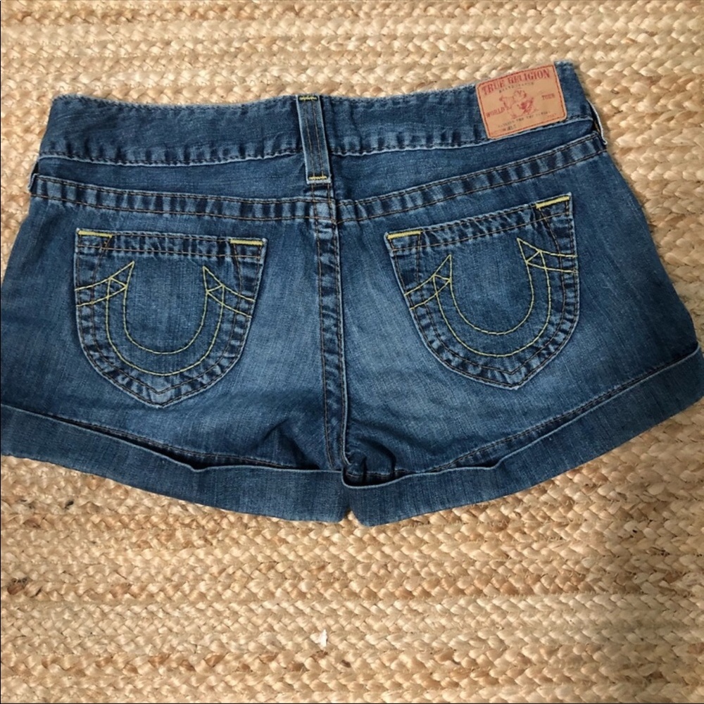 True Religion cuffed soft denim shorts 31